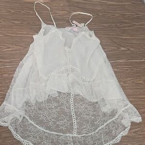 Victoria's Secret Sheer White Lace Chemise